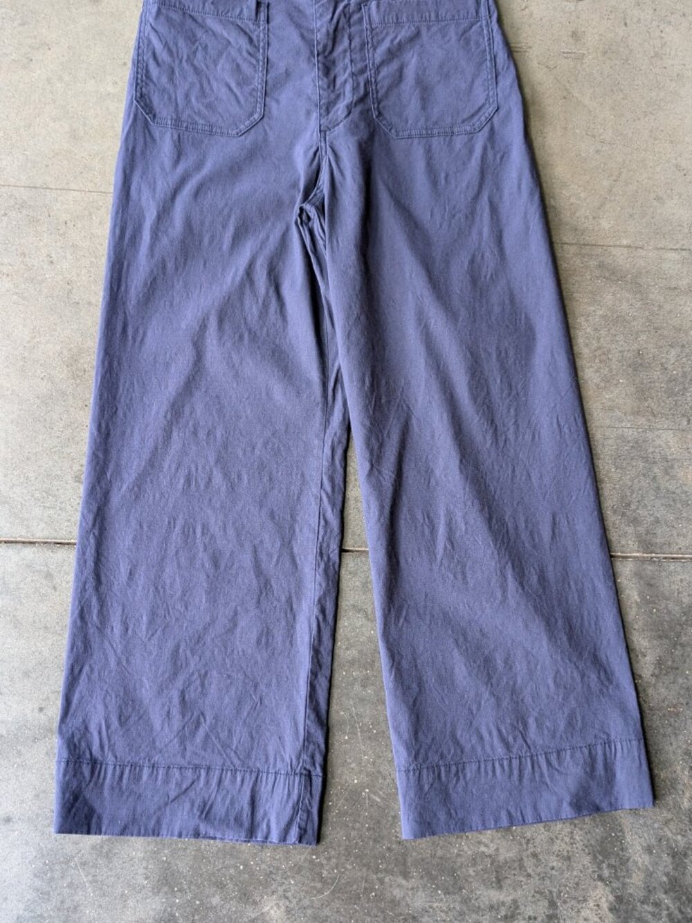 Anthropologie Wide Leg Trouser Dark Navy Blue High Rise Waist Pants size 27 - Picture 4 of 7